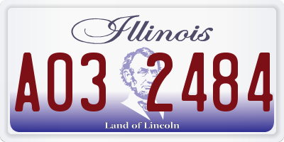 IL license plate A032484
