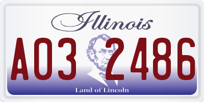 IL license plate A032486