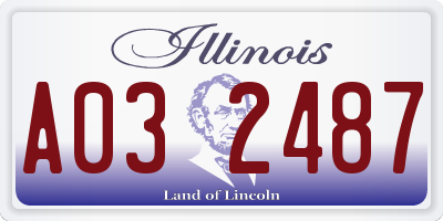 IL license plate A032487