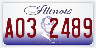 IL license plate A032489