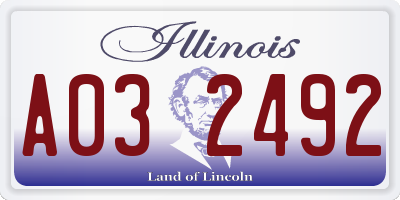 IL license plate A032492
