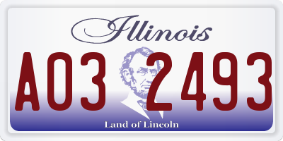 IL license plate A032493