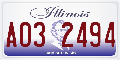 IL license plate A032494