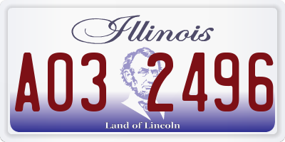 IL license plate A032496