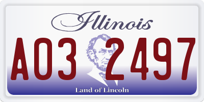 IL license plate A032497