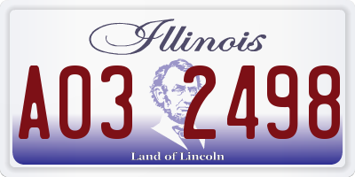 IL license plate A032498