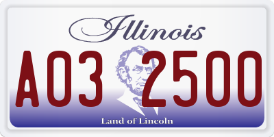 IL license plate A032500