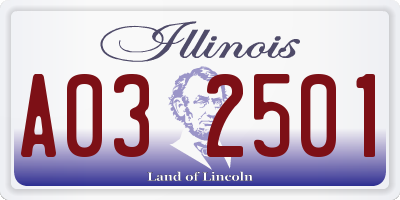 IL license plate A032501