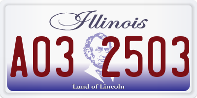 IL license plate A032503
