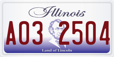 IL license plate A032504