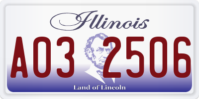 IL license plate A032506
