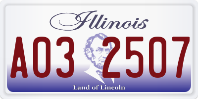 IL license plate A032507