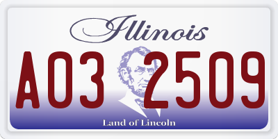 IL license plate A032509