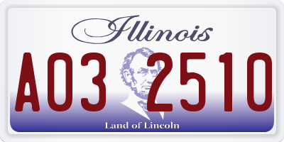 IL license plate A032510