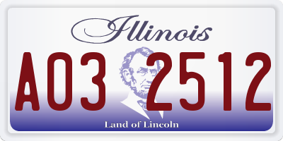 IL license plate A032512
