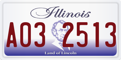 IL license plate A032513