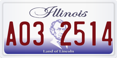 IL license plate A032514
