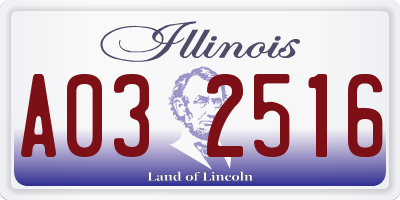 IL license plate A032516