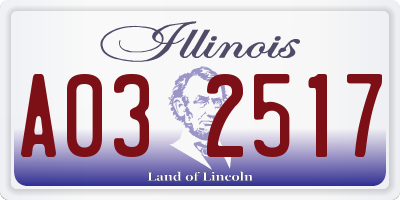 IL license plate A032517