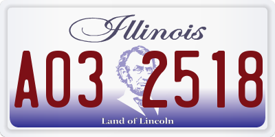 IL license plate A032518