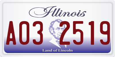 IL license plate A032519