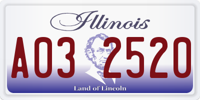 IL license plate A032520