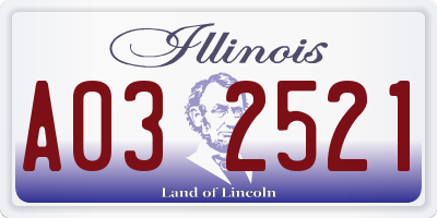 IL license plate A032521