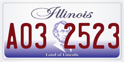 IL license plate A032523