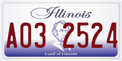 IL license plate A032524