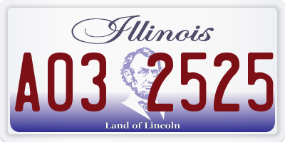 IL license plate A032525