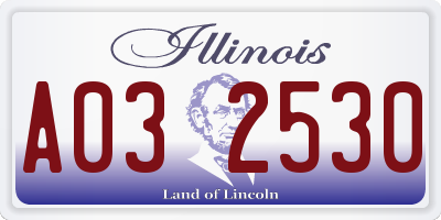 IL license plate A032530