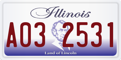 IL license plate A032531