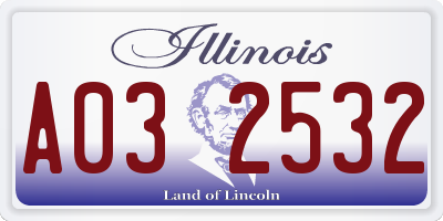 IL license plate A032532