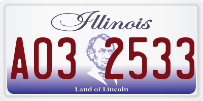 IL license plate A032533