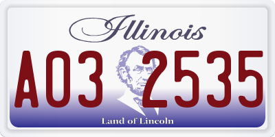 IL license plate A032535
