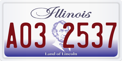 IL license plate A032537
