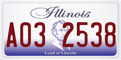 IL license plate A032538