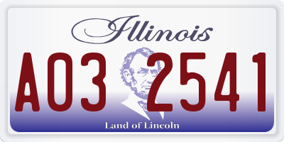 IL license plate A032541
