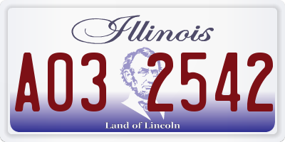 IL license plate A032542
