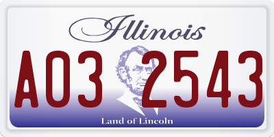 IL license plate A032543