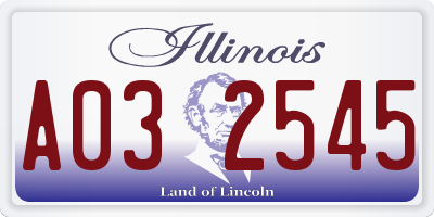IL license plate A032545