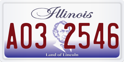IL license plate A032546