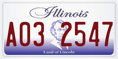 IL license plate A032547