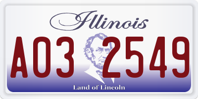 IL license plate A032549