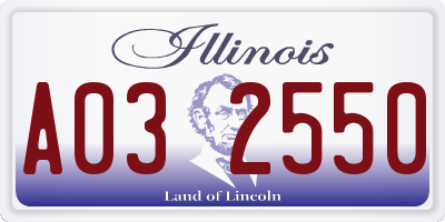 IL license plate A032550