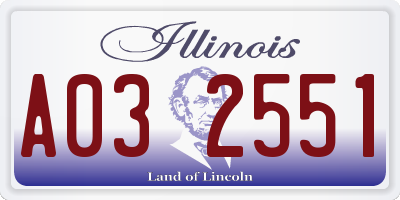 IL license plate A032551