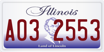 IL license plate A032553