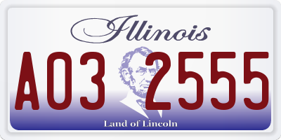 IL license plate A032555