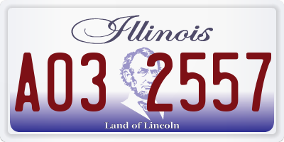 IL license plate A032557