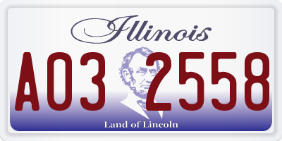 IL license plate A032558